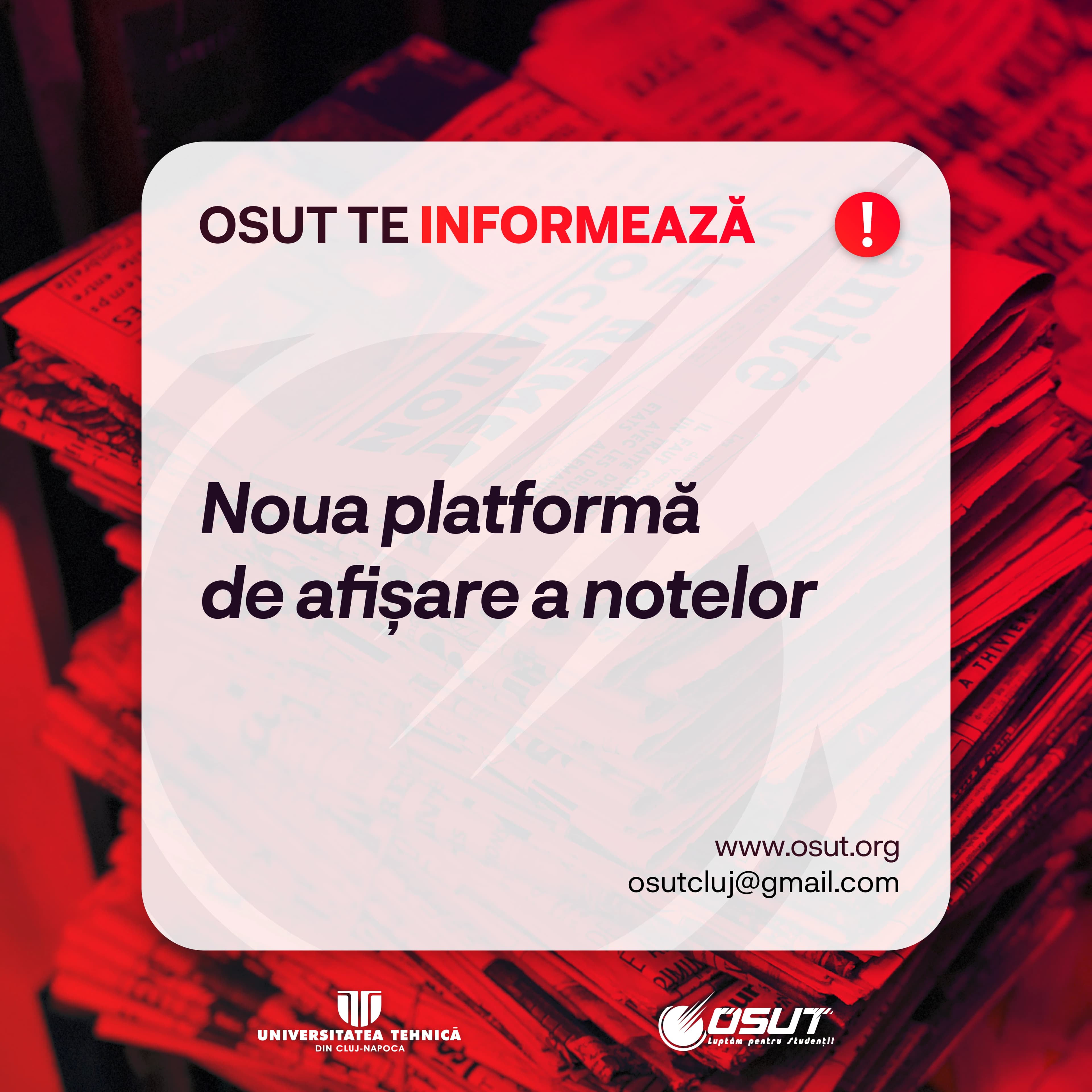 Noua platformă de afișare a notelor